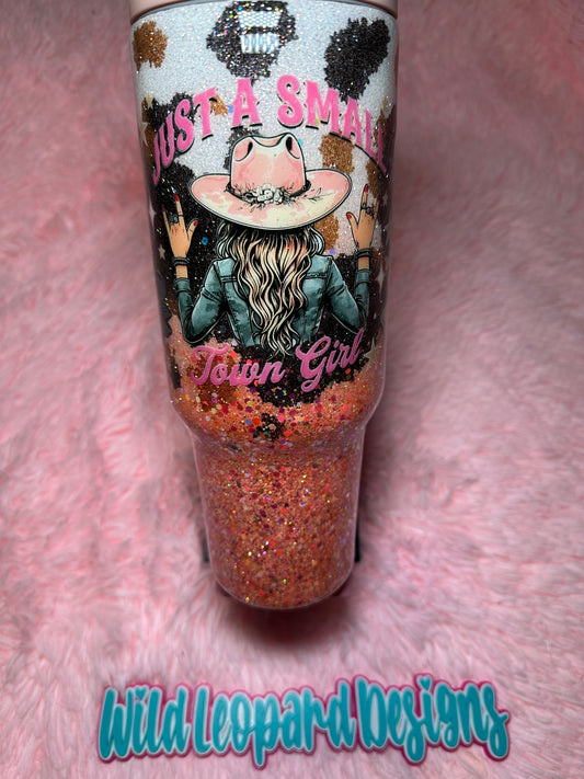39- peach cowprint ( just a small town girl ) flip lid
