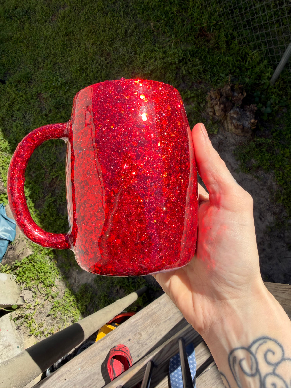 14 oz red mug