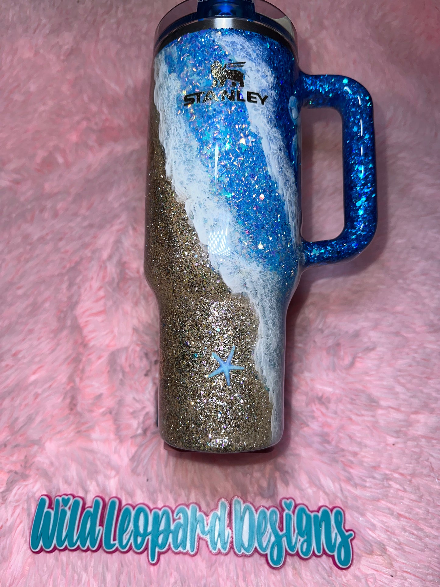 52- 40 oz beach Stanley glows flip lid