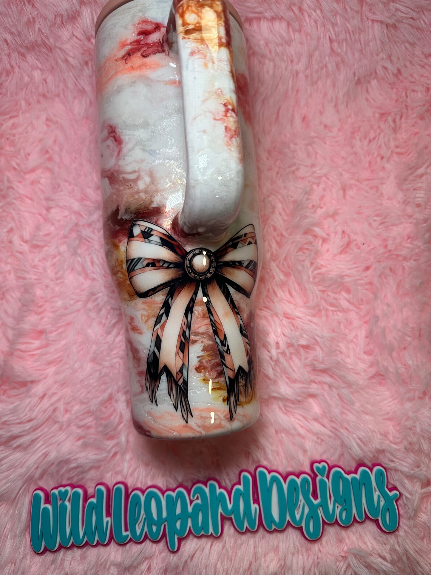 35-40 oz peach marble with flip lid now