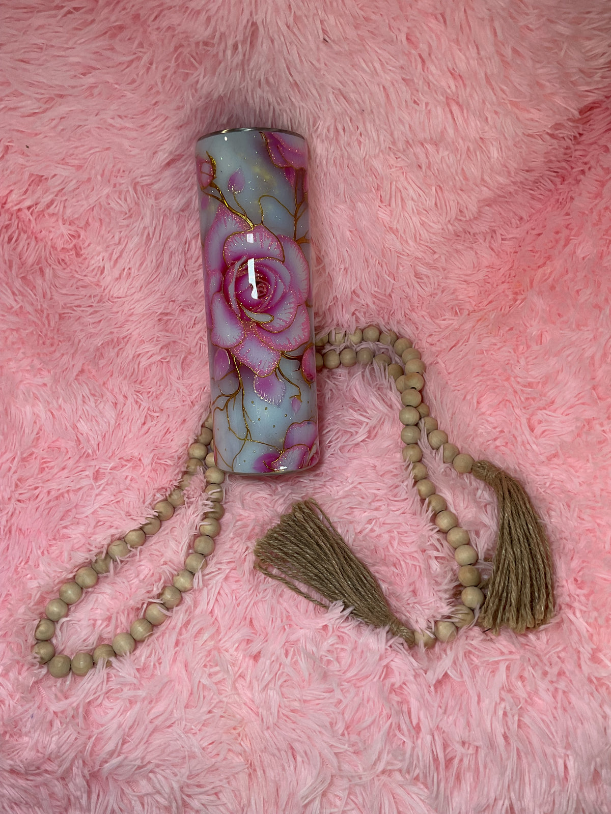 30 oz pink rose textured .