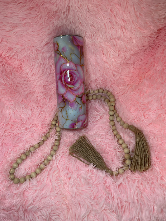 30 oz pink rose textured .