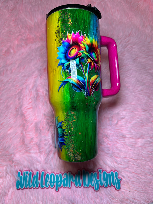 51-40 oz rainbow wood grain w rainbow flowers
