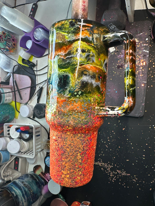 40 oz orange ink swirl