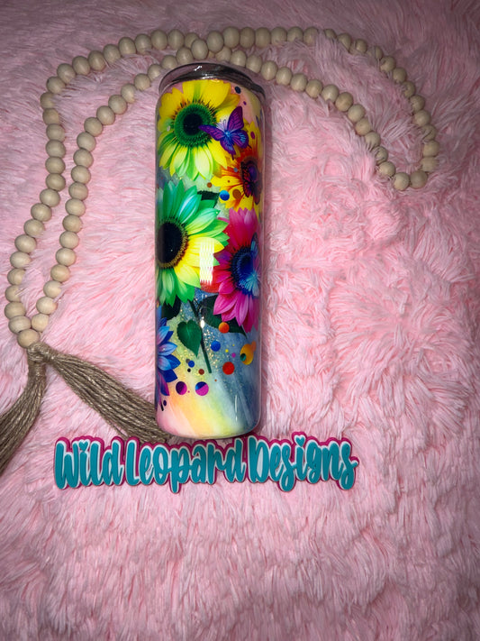 44-30 oz rainbow with flowers