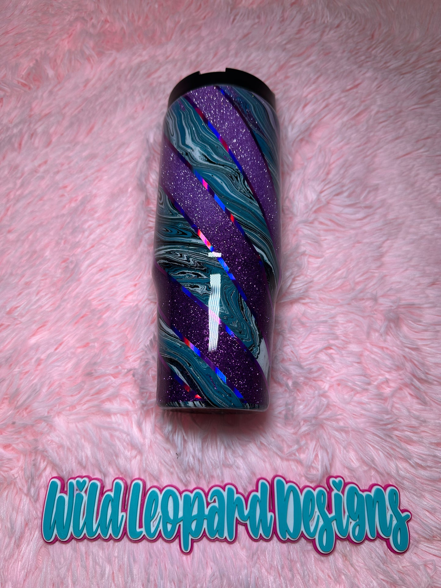 59- 30 oz clip mate purple teal hydro dip
