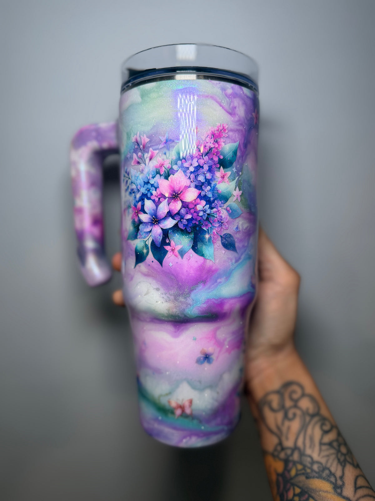 30 oz pastel floral