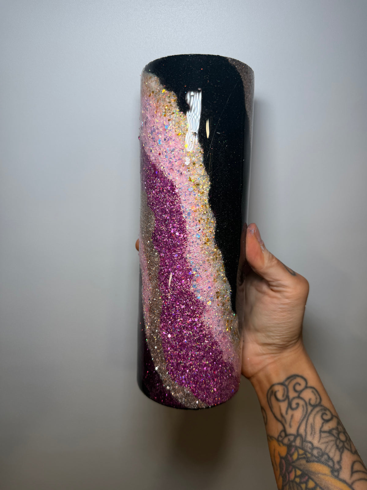 30 oz pink geode