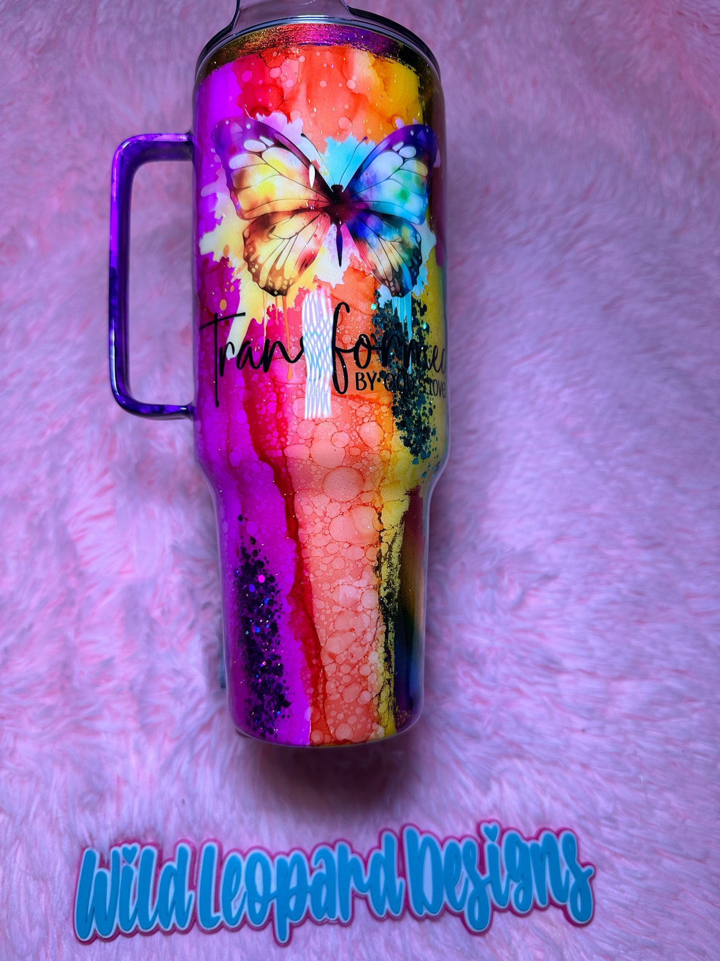 20- 40 oz rainbow rustic raindrop (transformed by gods love)