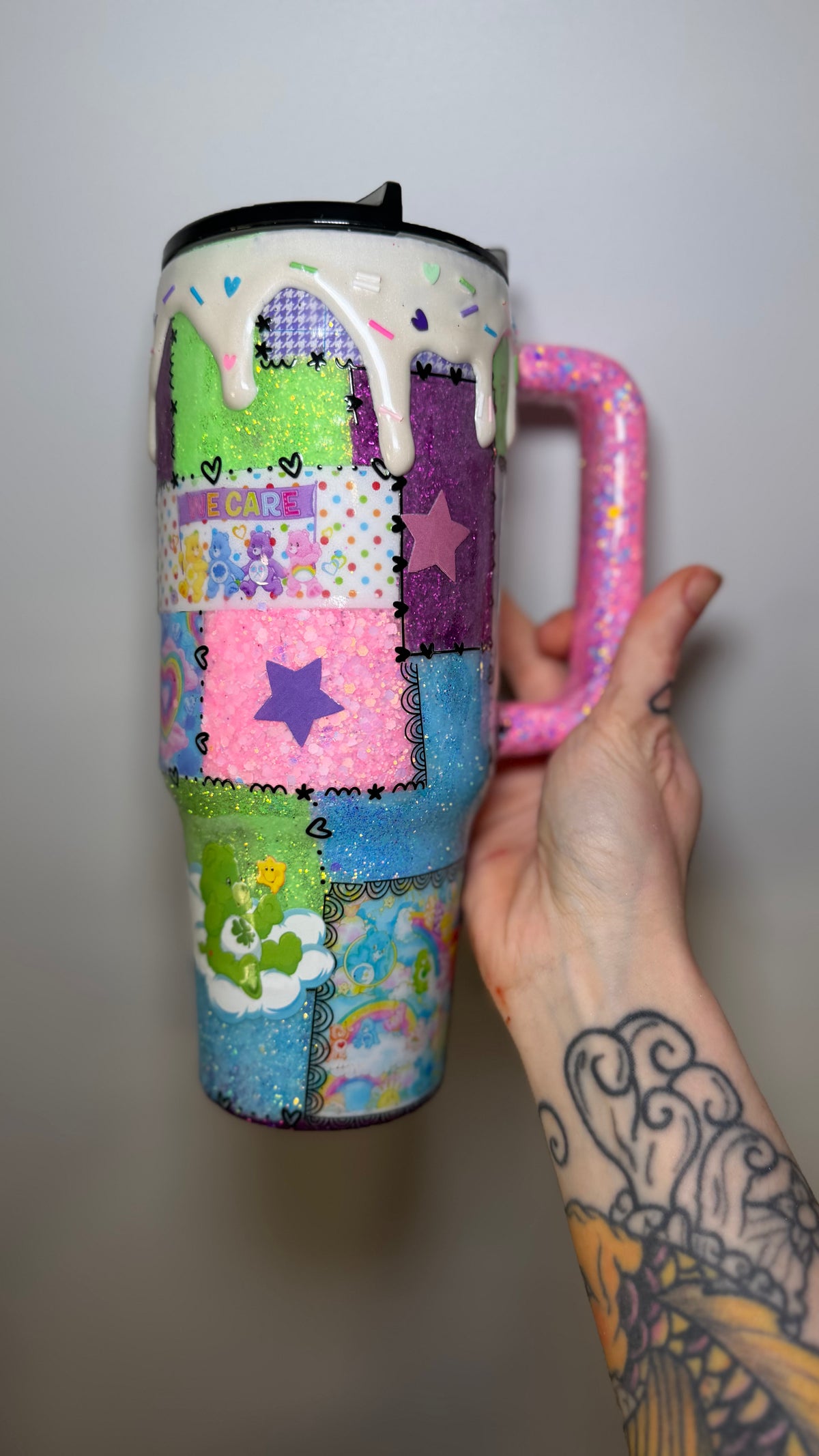 Custom patch work tumbler