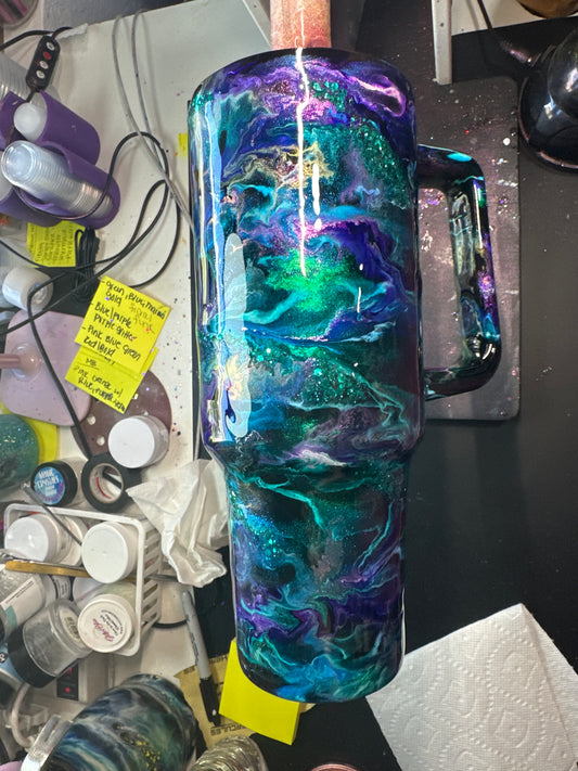 40 oz - purple teal blue green