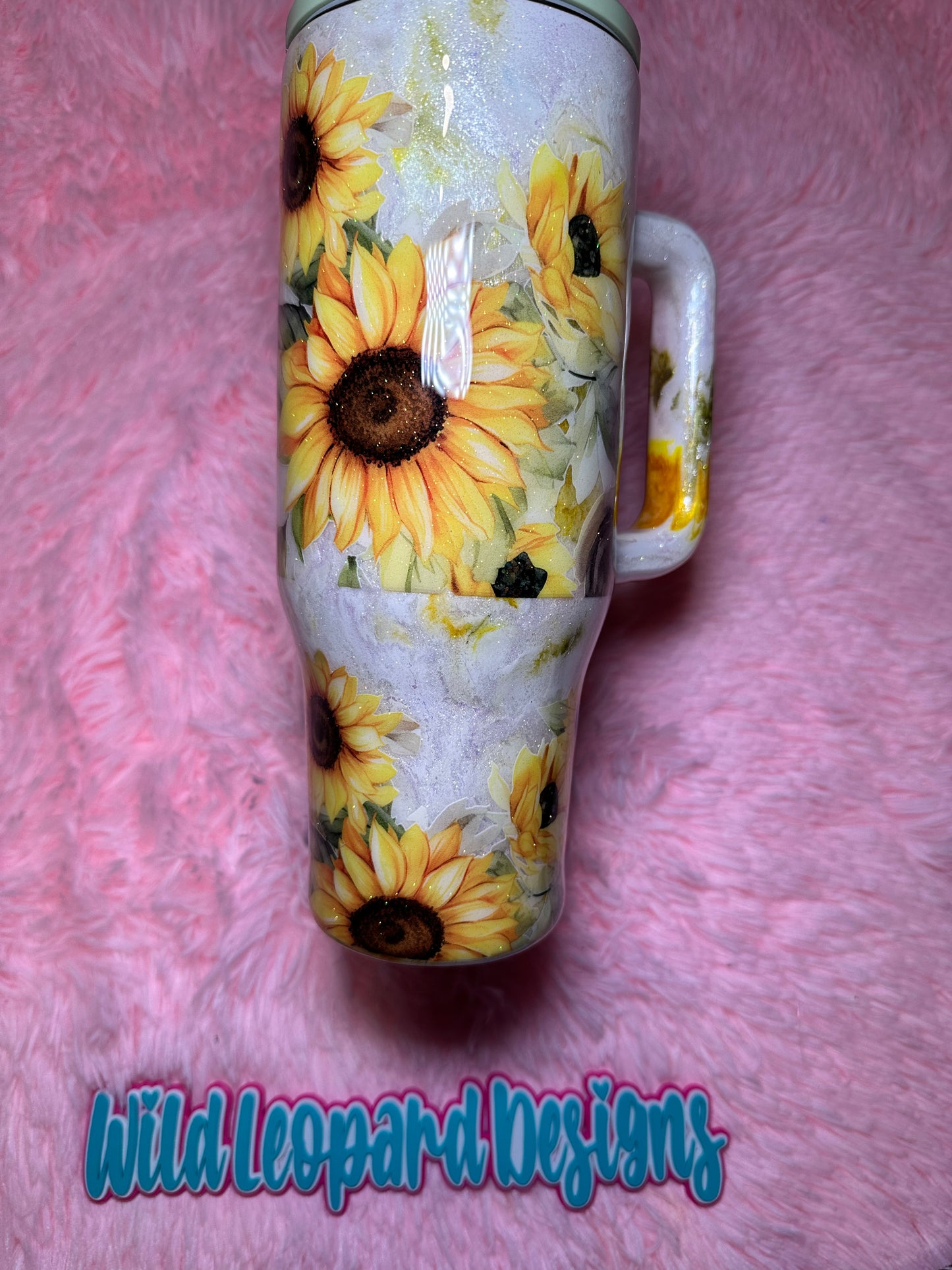 15- 40 oz sunflower marble flip lid