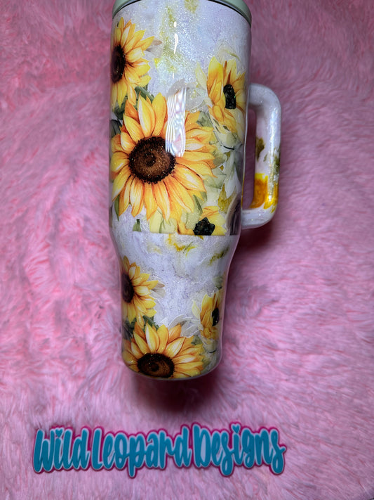 15- 40 oz sunflower marble flip lid
