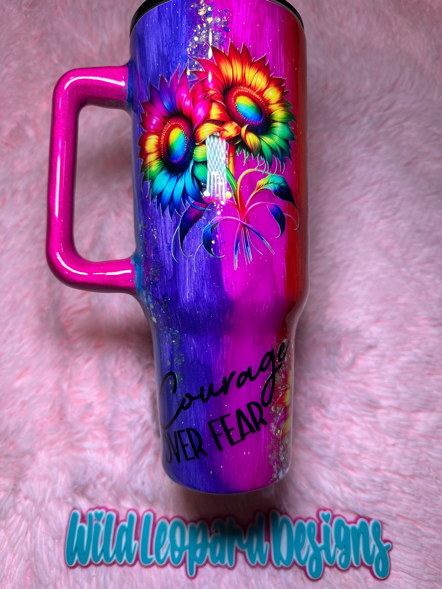 51-40 oz rainbow wood grain w rainbow flowers