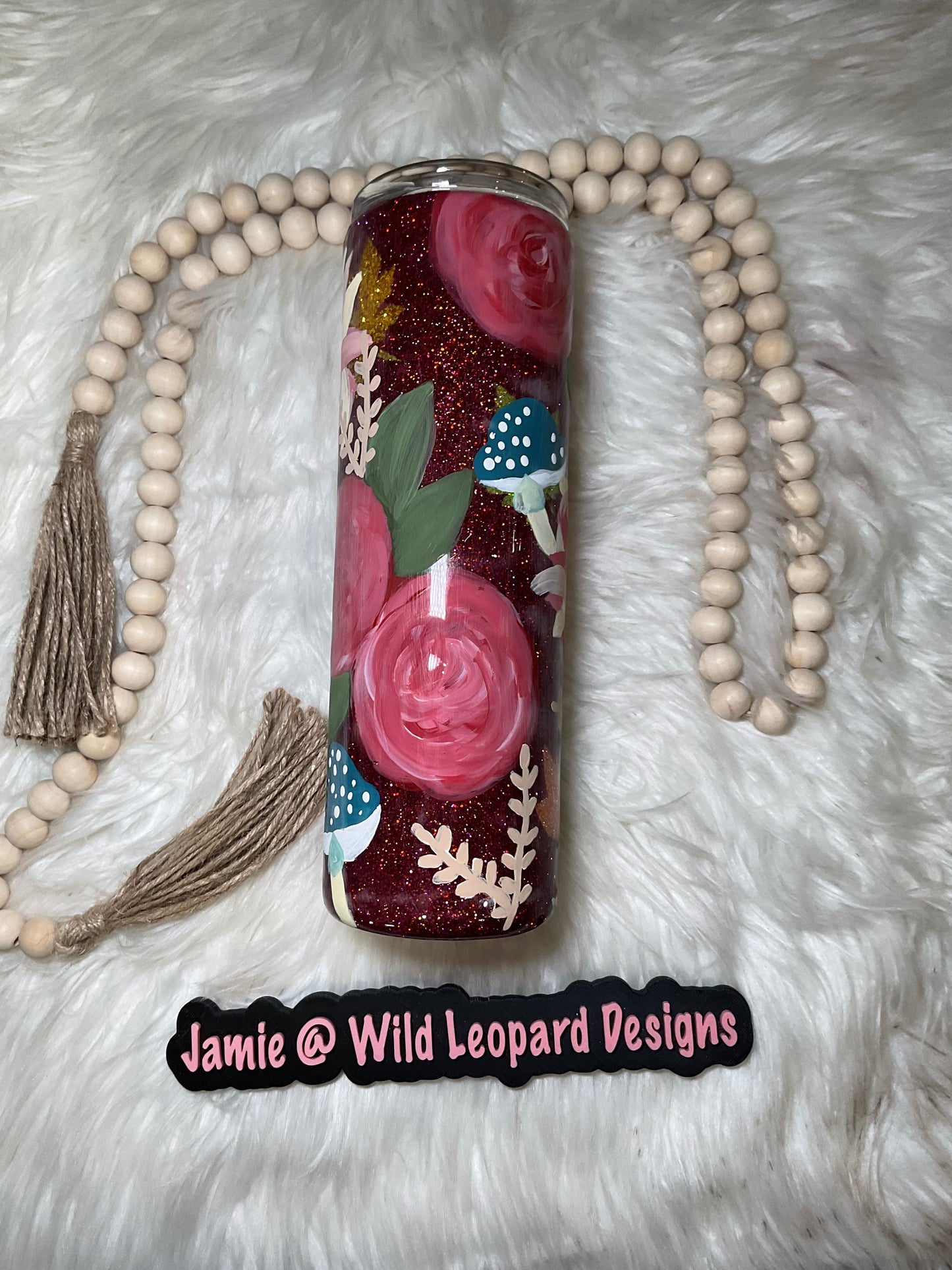 Ls # 21 / 30 oz hand painted flowers