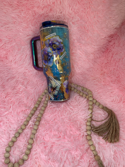 40 oz Stanley texture floral
