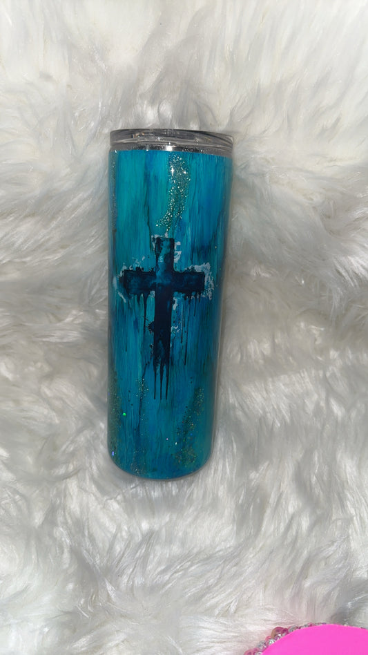 Faith teal woodgrain