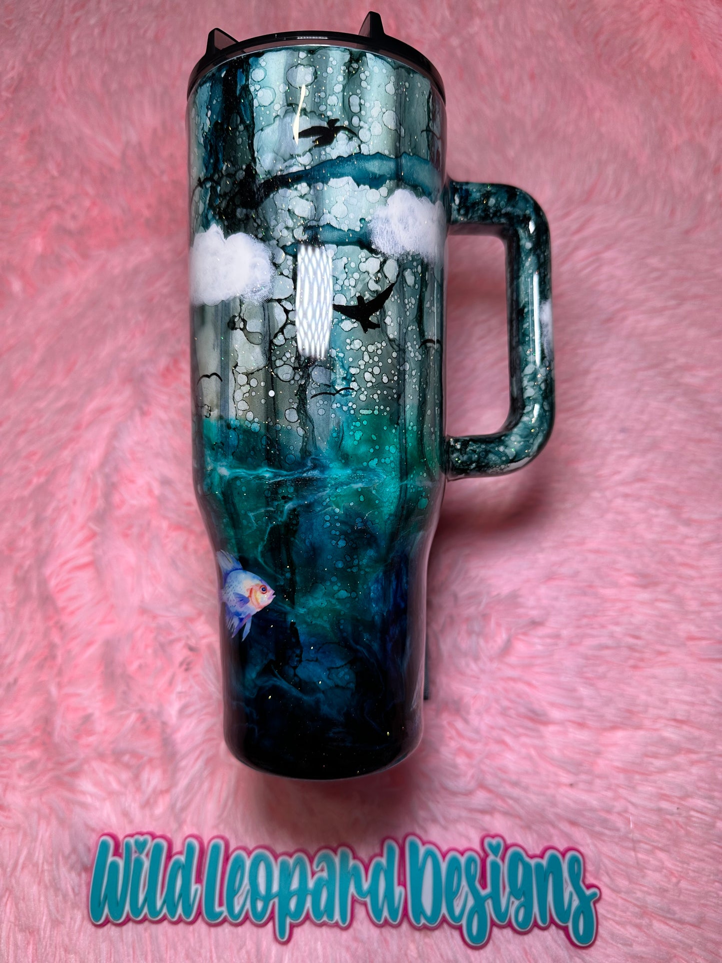 8- 40 oz stormy sky , hand painted clouds