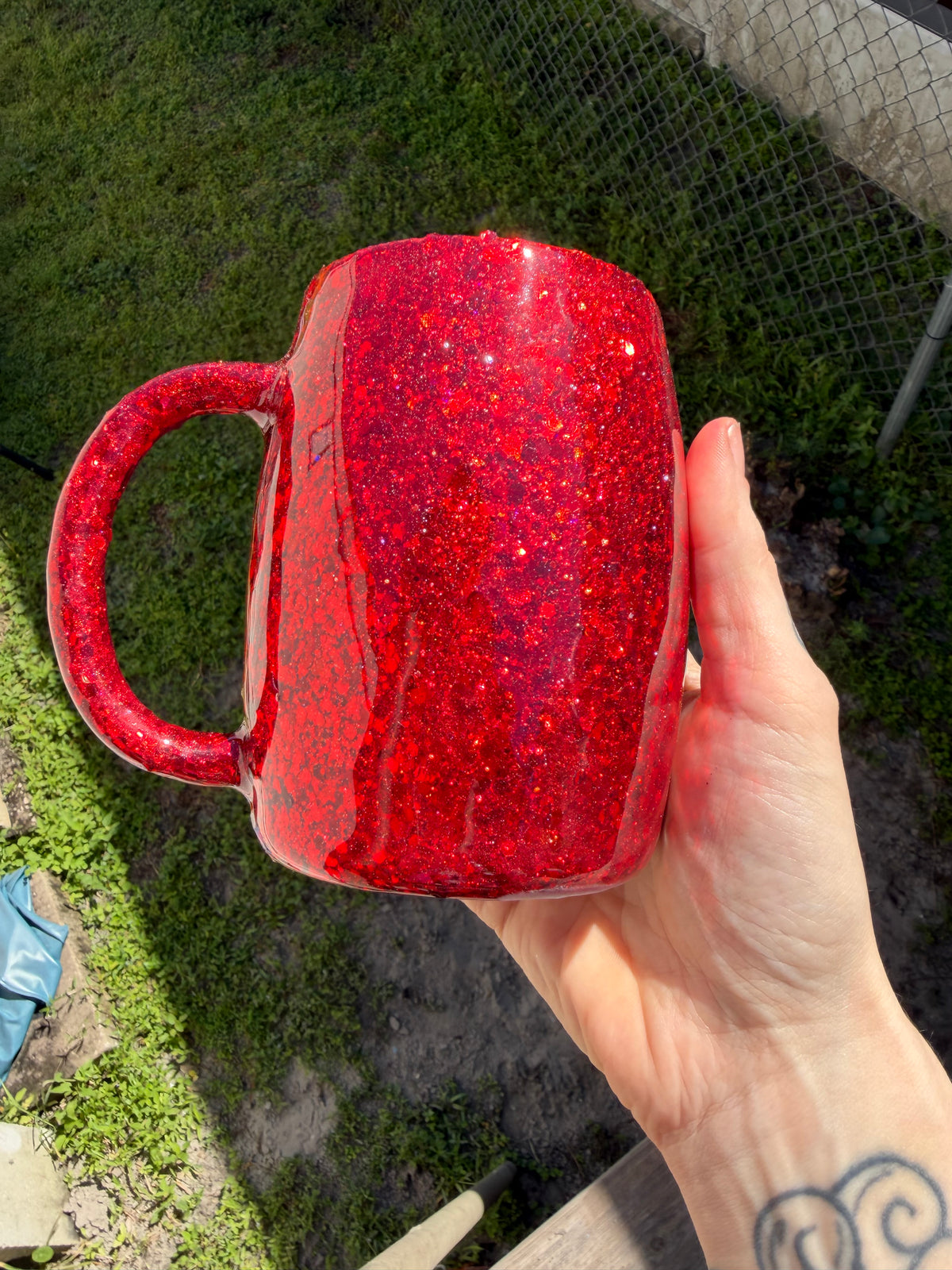 14 oz red mug