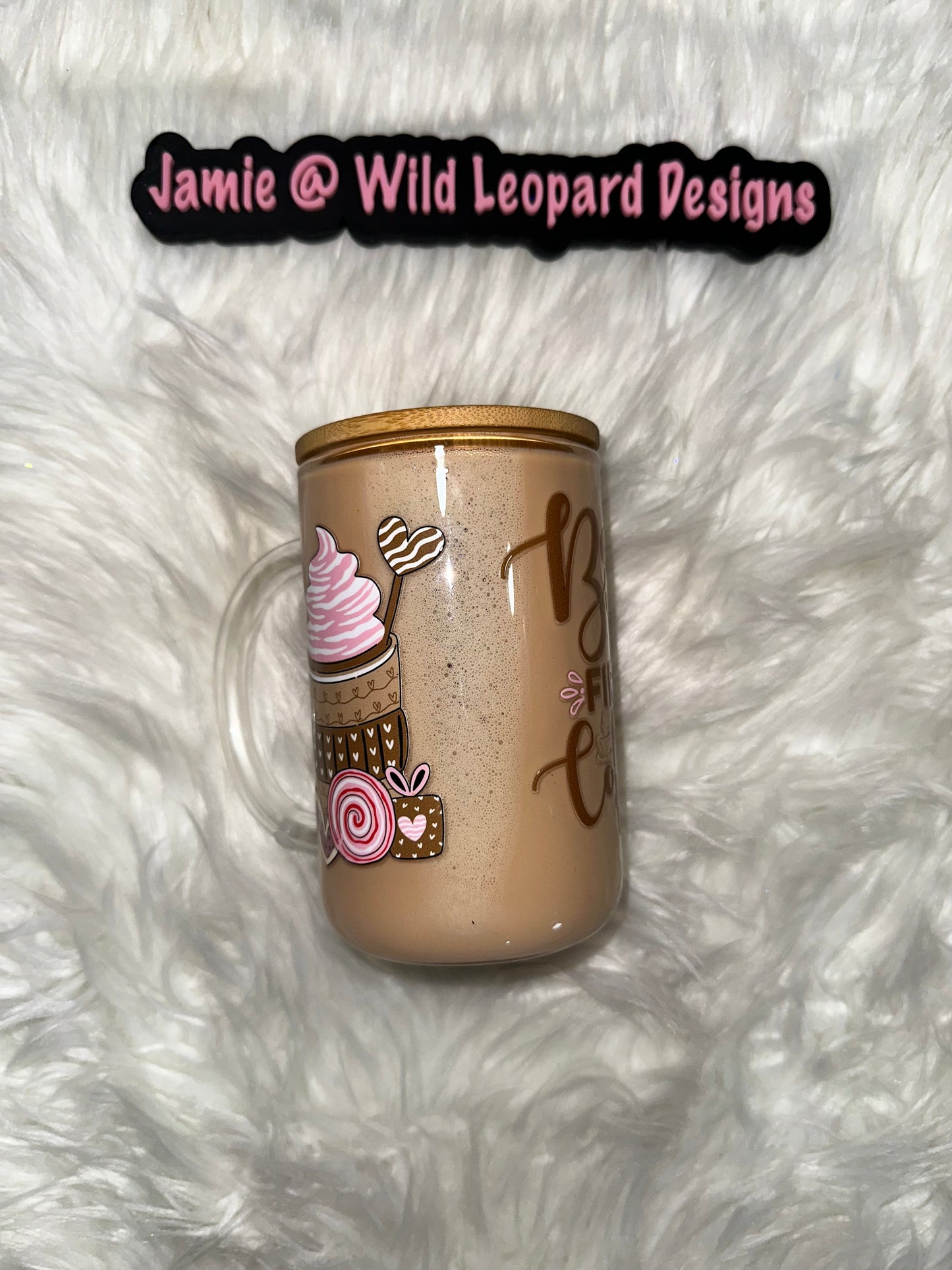 GLASS coffee mug snow globe