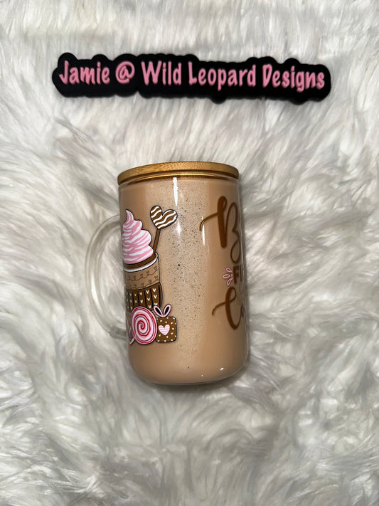 GLASS coffee mug snow globe