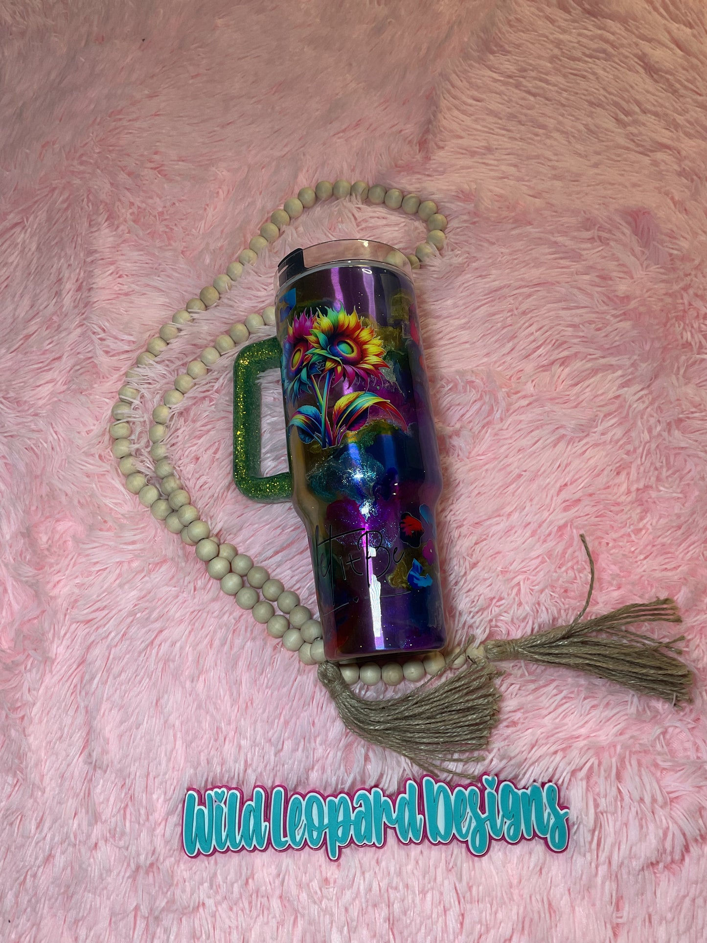 75 - 40 oz rainbow flowers
