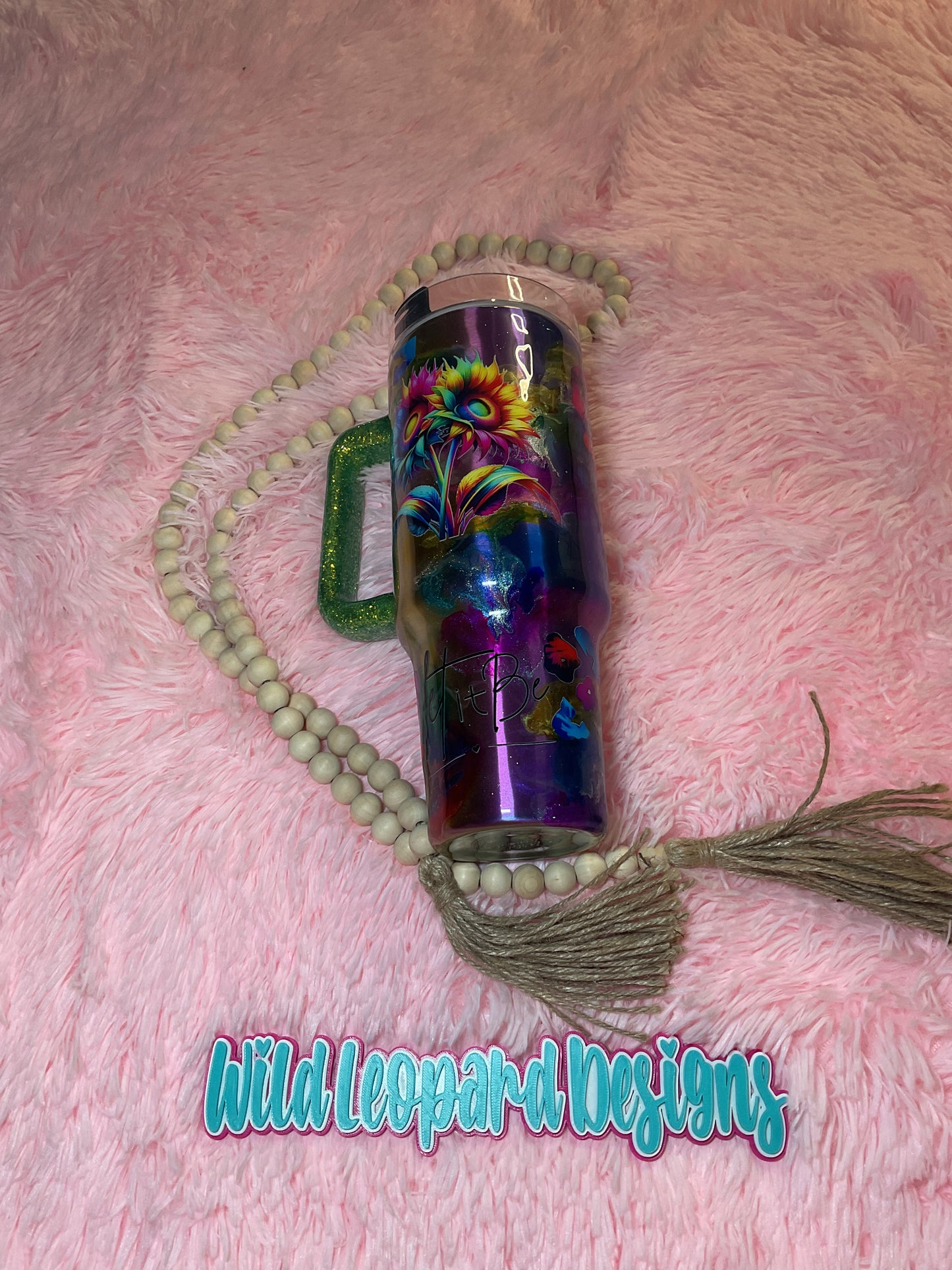 75 - 40 oz rainbow flowers