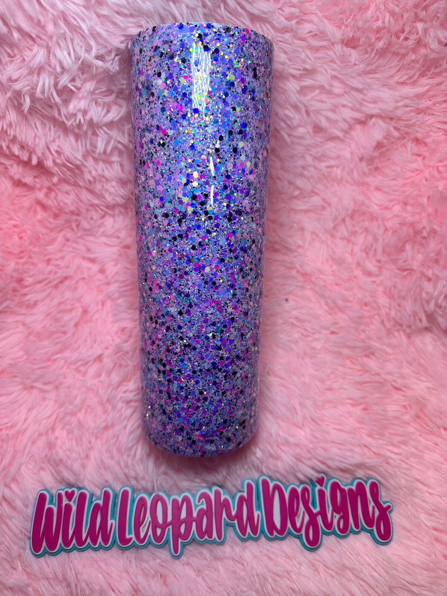 30 oz skinny - (purple mix glitter)