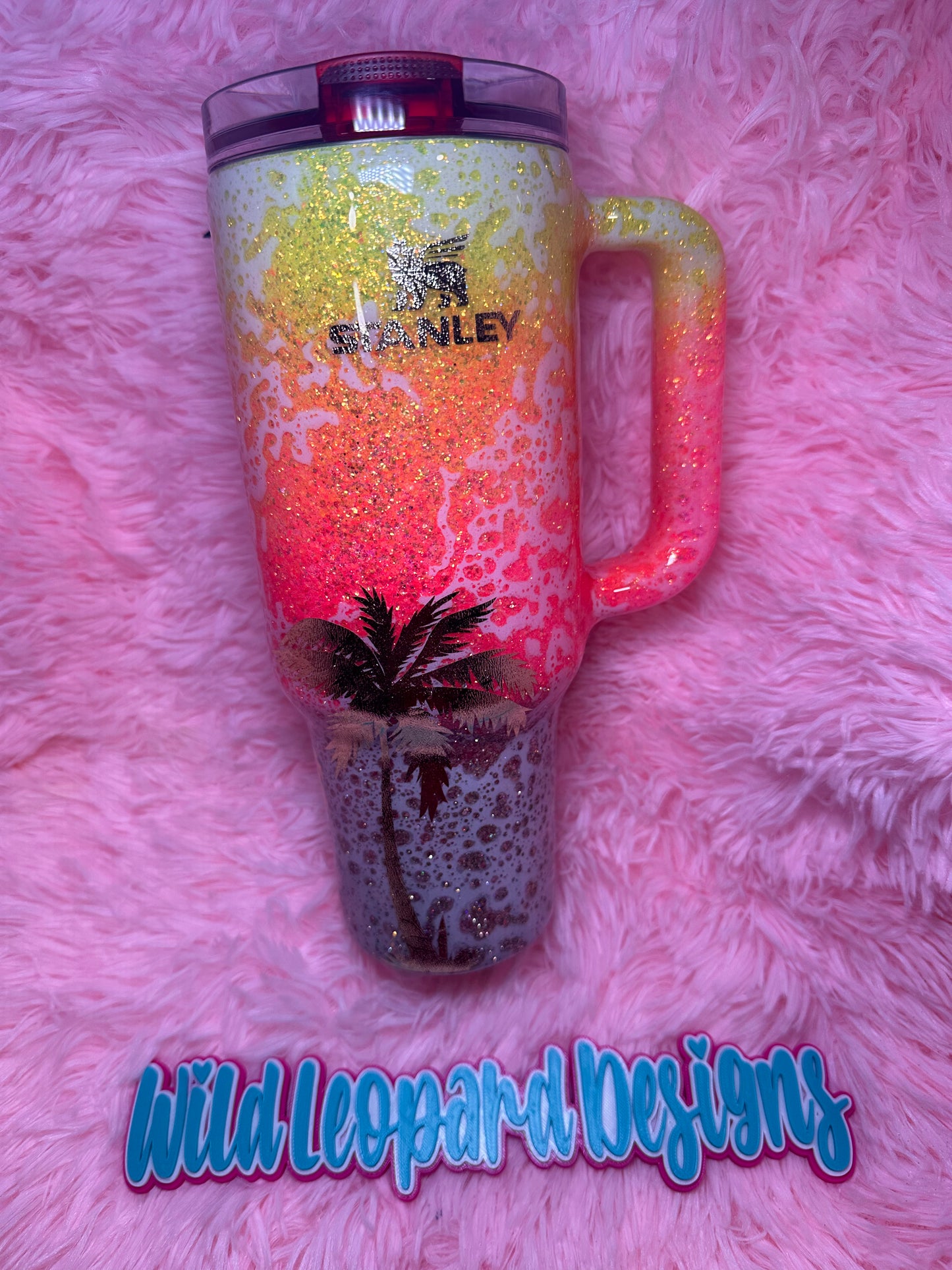 Sunset beach ombré 40 oz flip lid