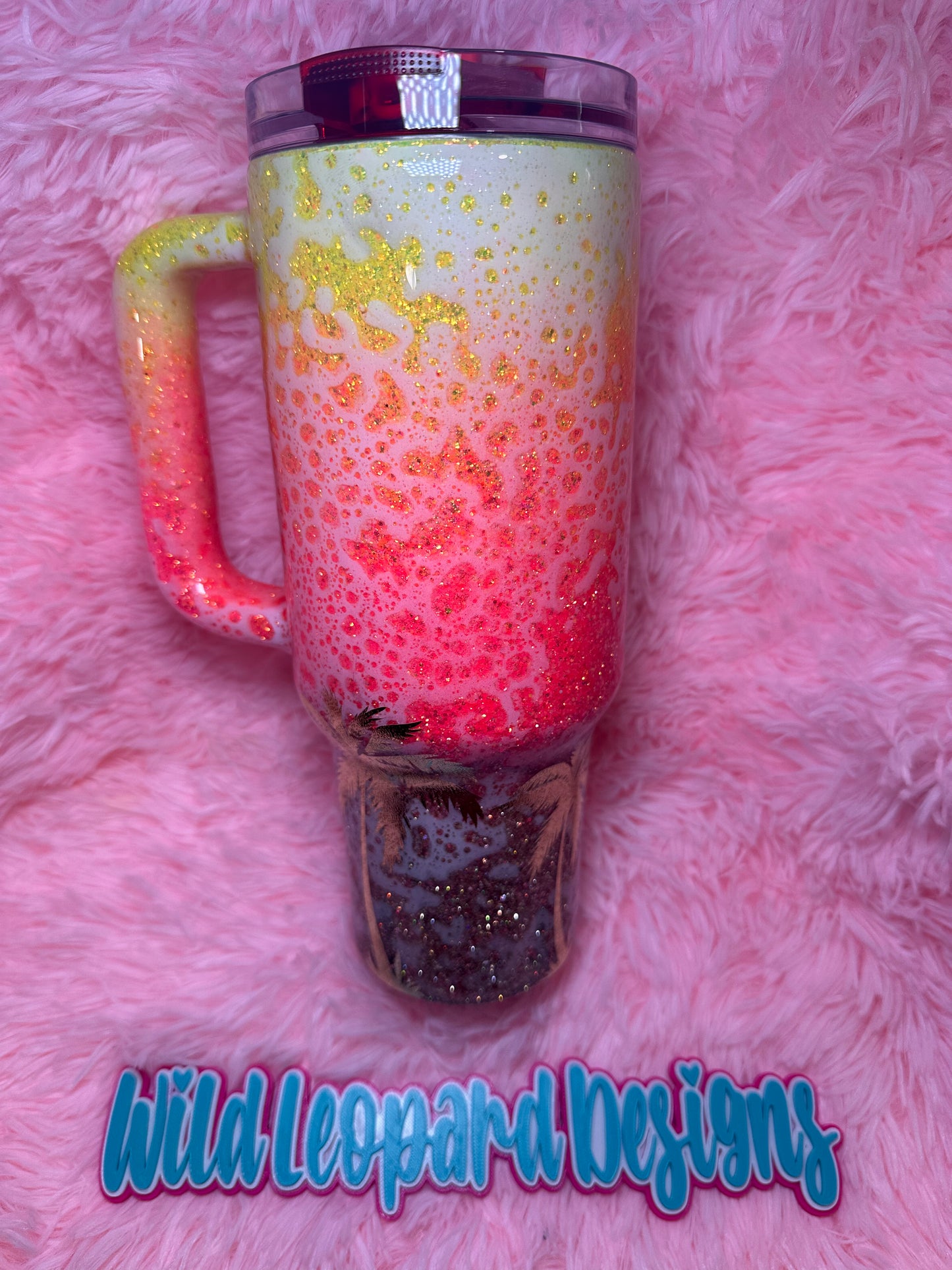 Sunset beach ombré 40 oz flip lid