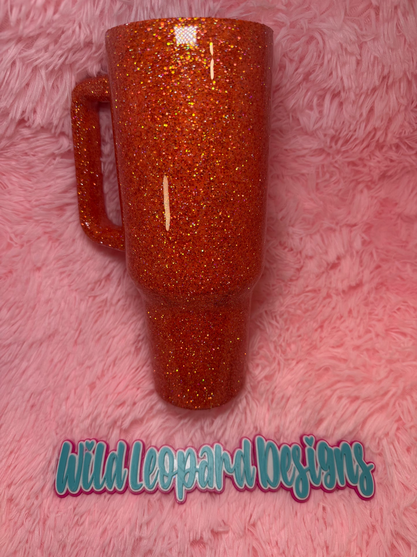 40 oz - orange glitter