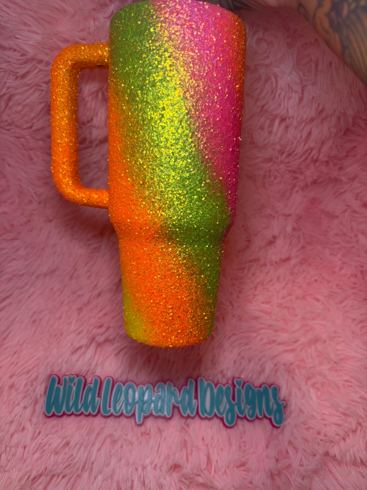 40 oz neon swirl glitter