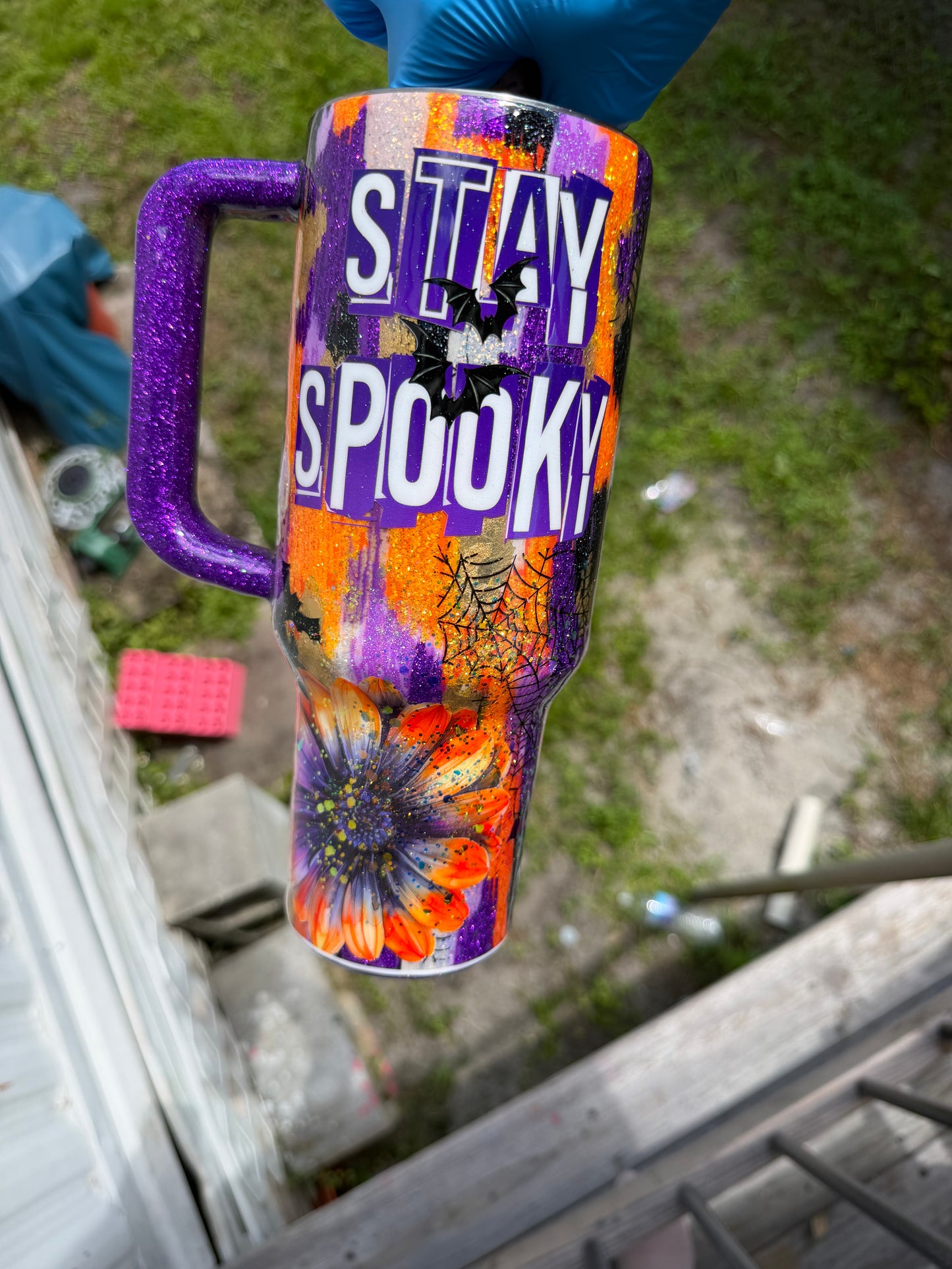 40 oz Halloween stay spooky Stanley flip lid
