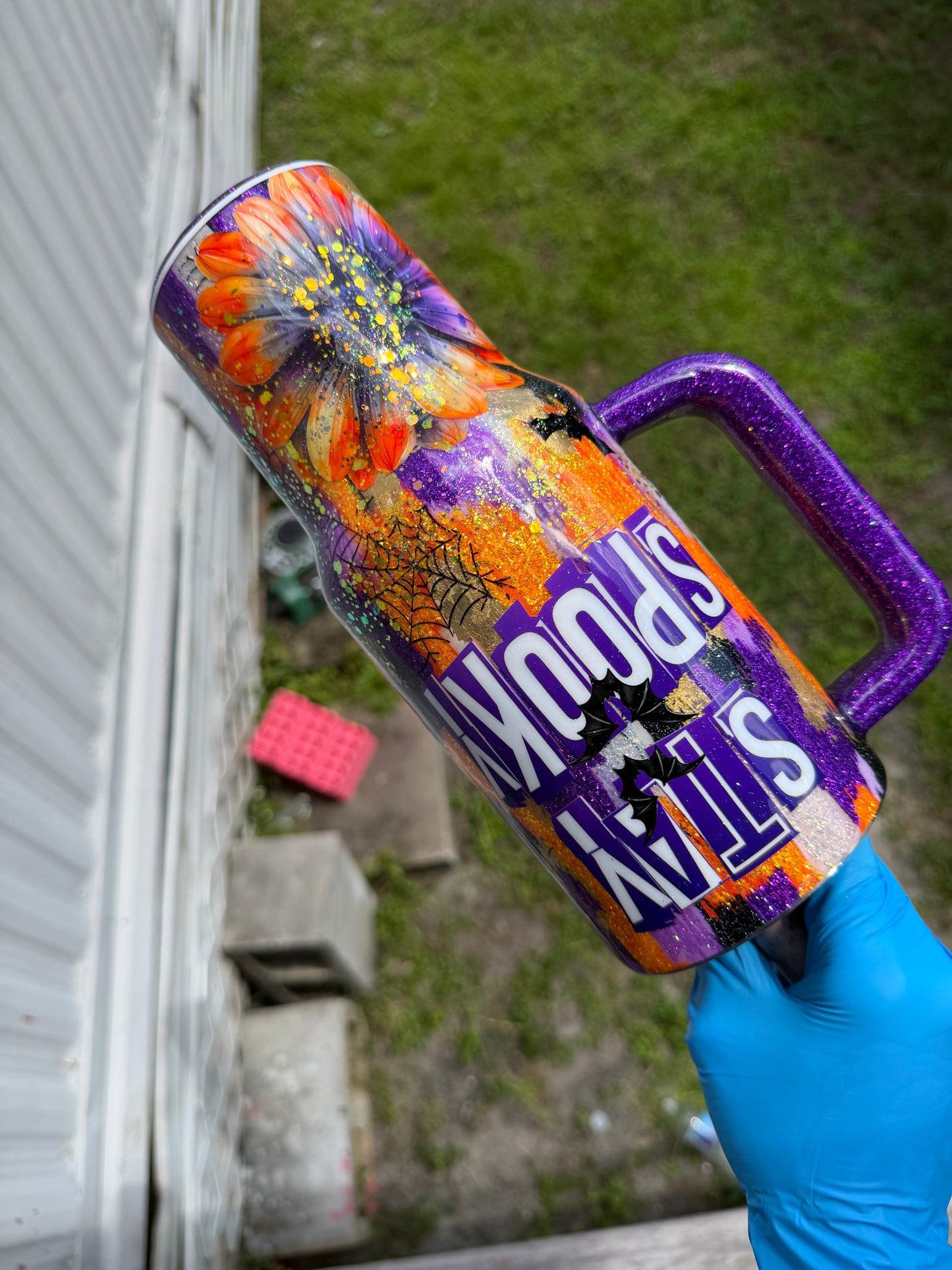 40 oz Halloween stay spooky Stanley flip lid