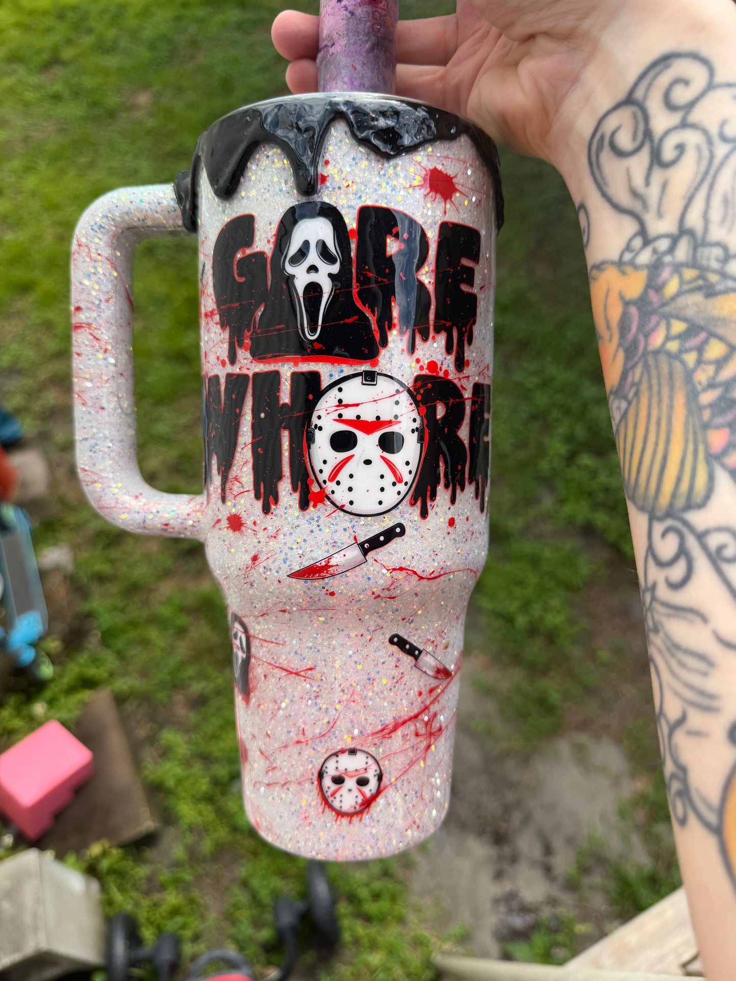 40 oz , gore whore with black drip