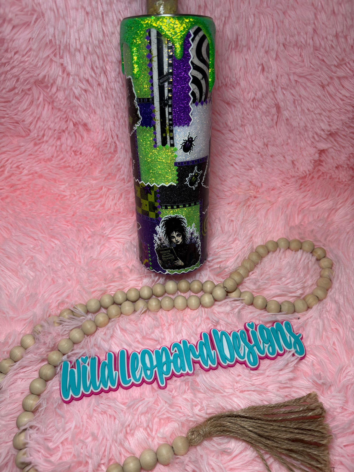 30 oz , purple green beetle