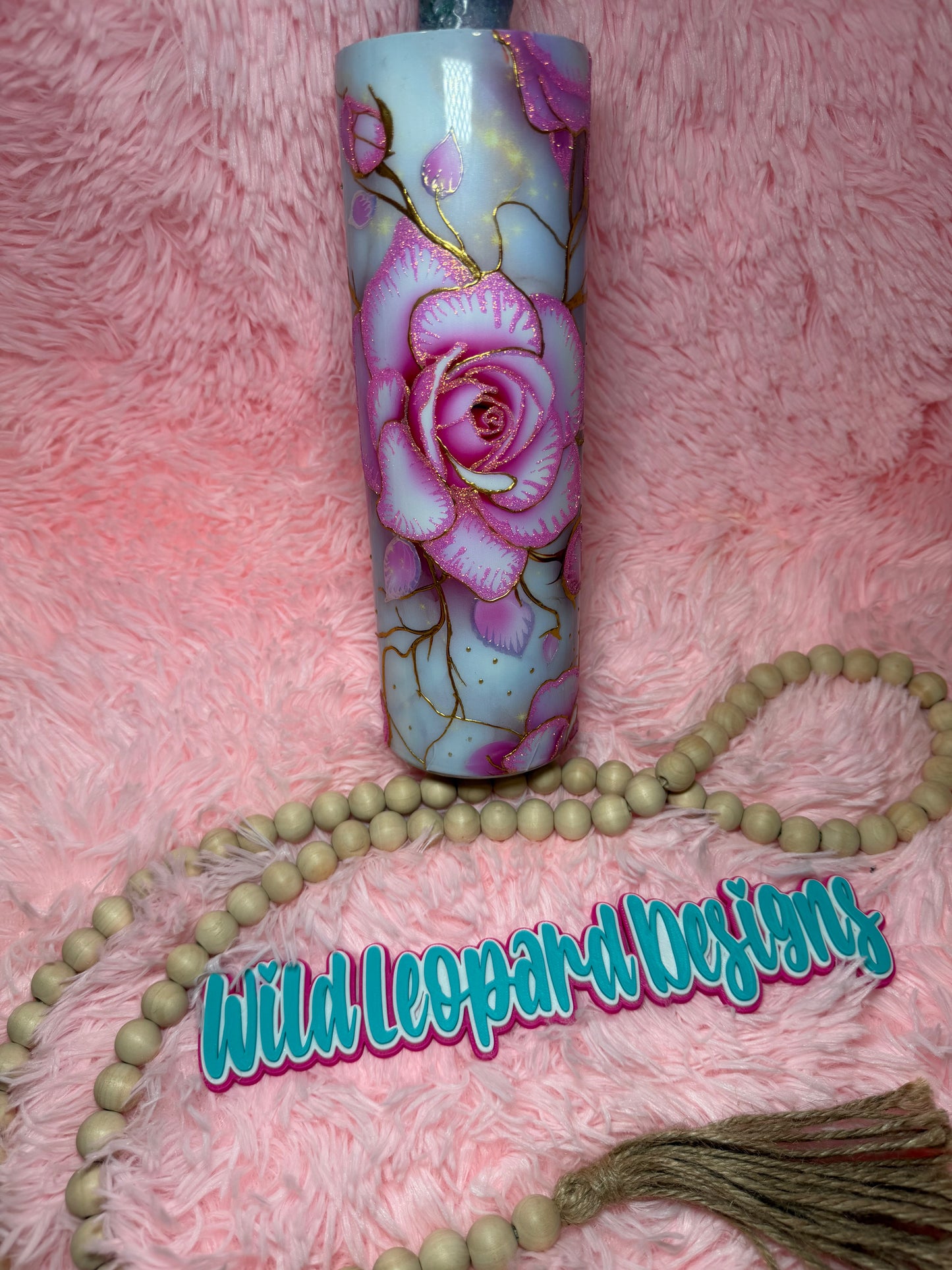 30 oz pink floral