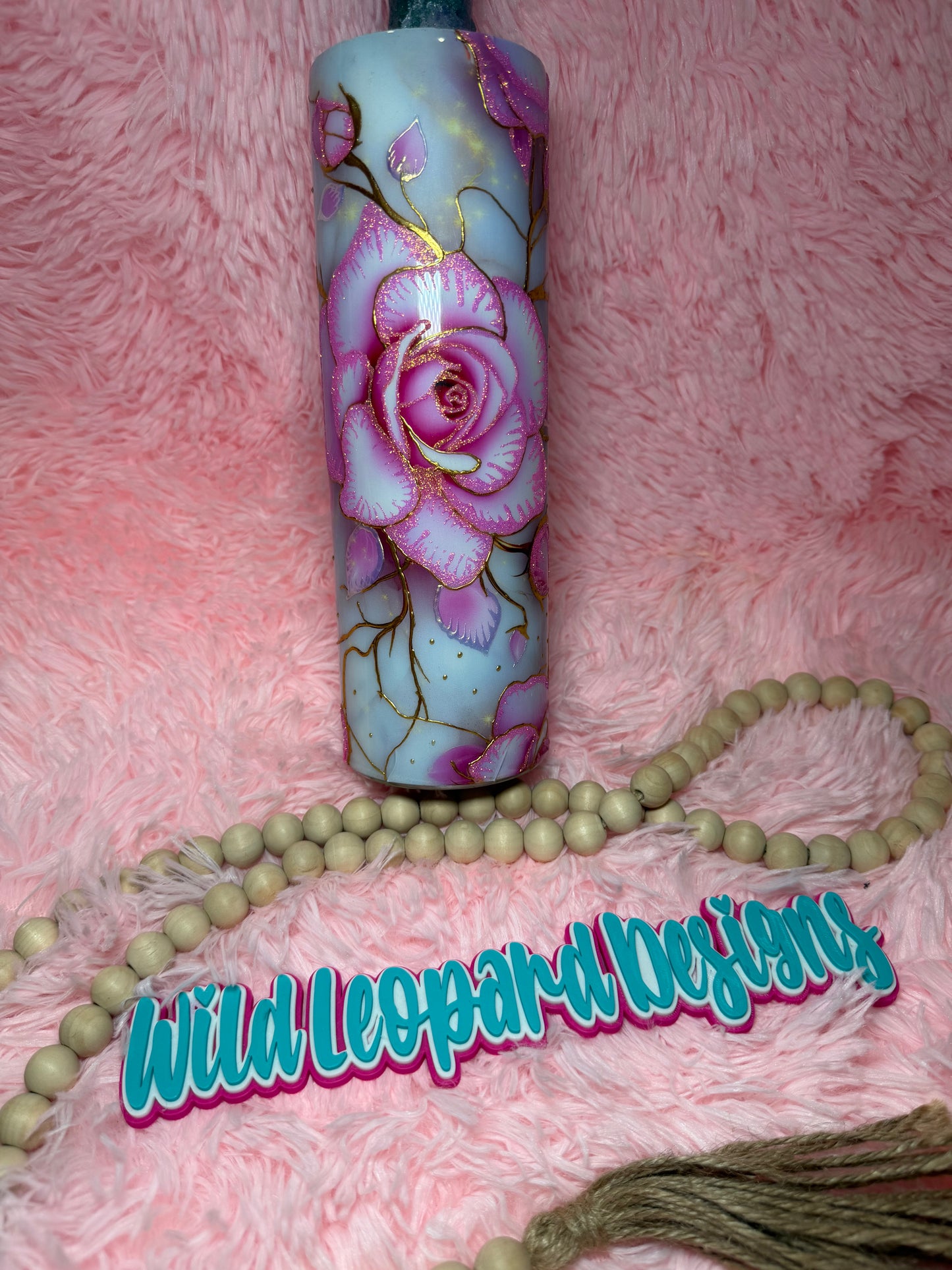 30 oz pink floral