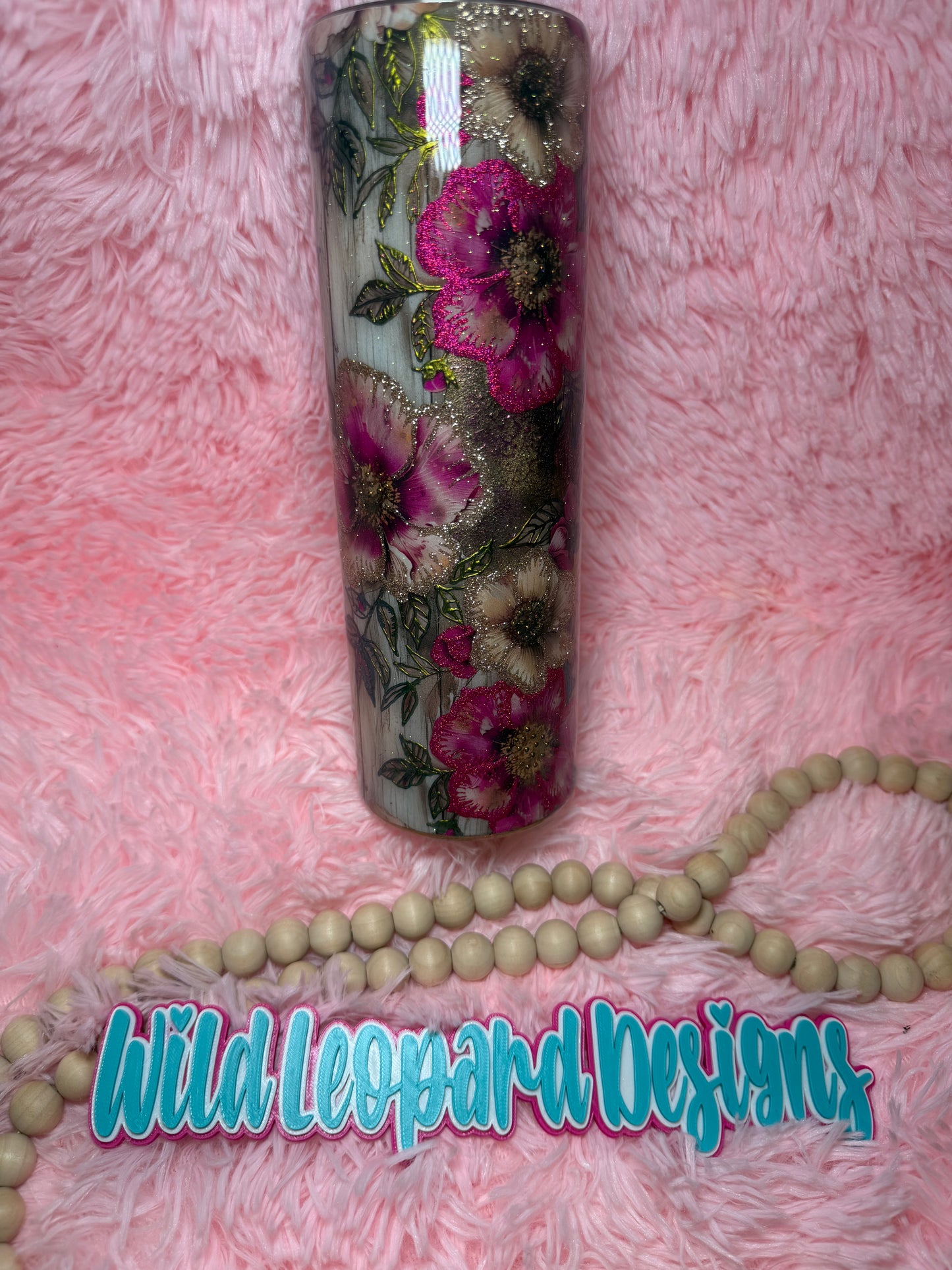 30 oz , pink floral