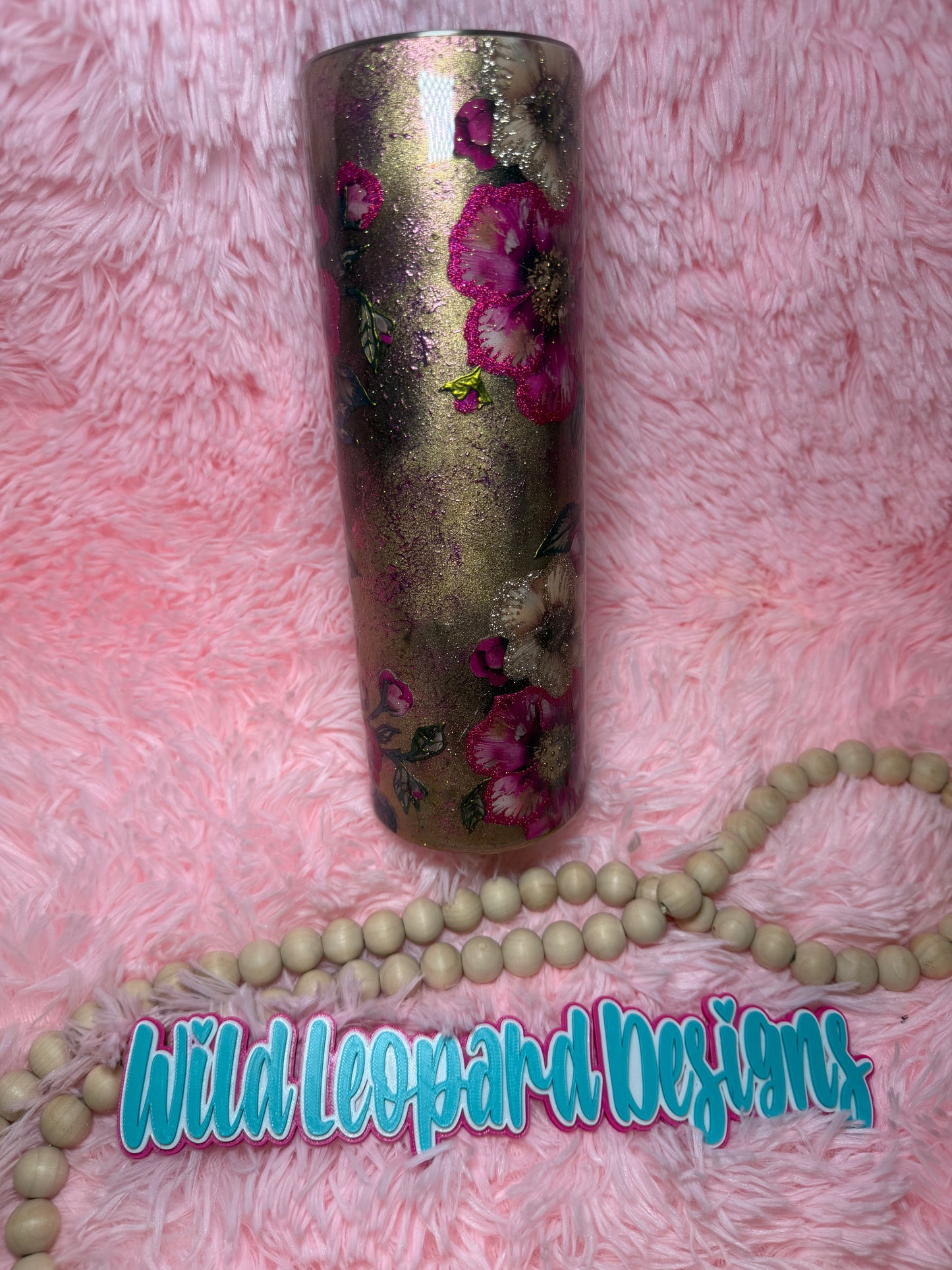 30 oz , pink floral
