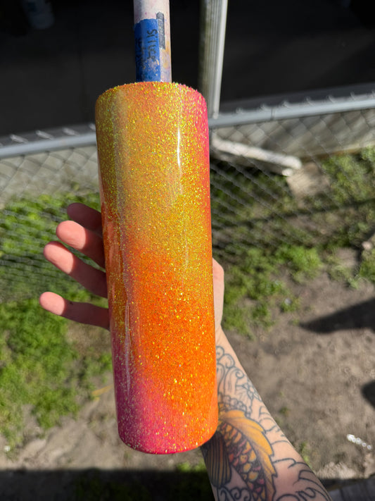 30 oz , orange pink yellow swirl