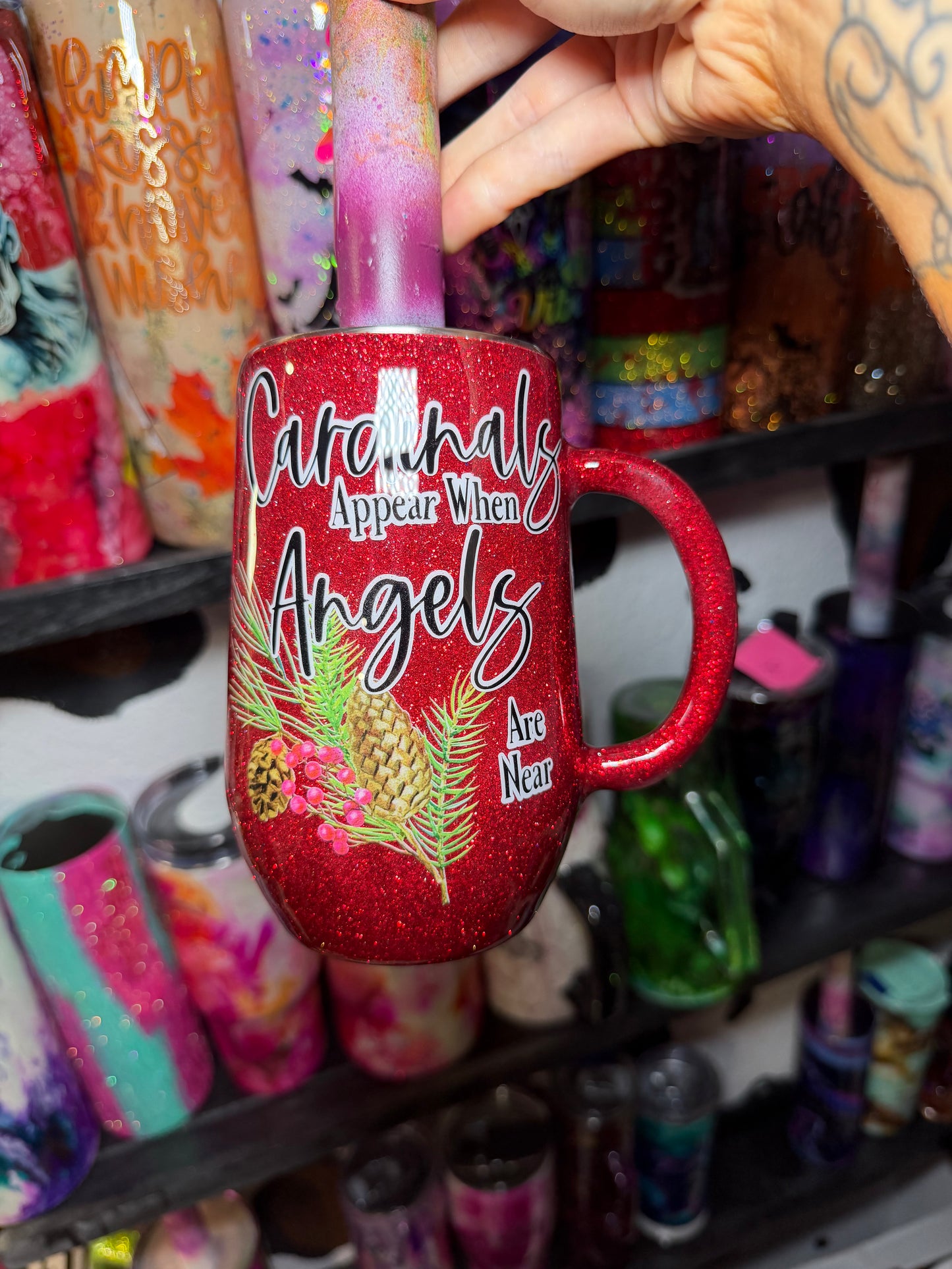 16 oz cardinals appear when angels are near (ready to ship)