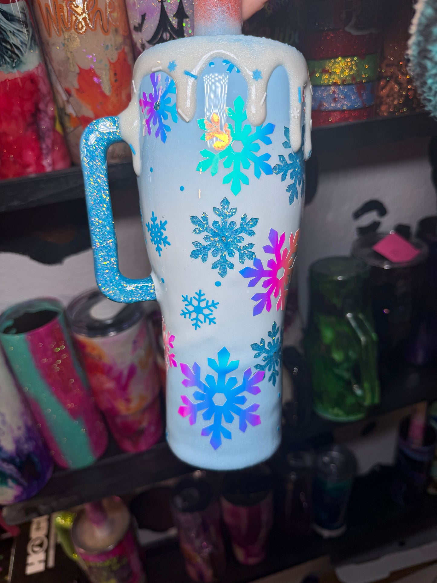 30 oz snowflake light up tumbler