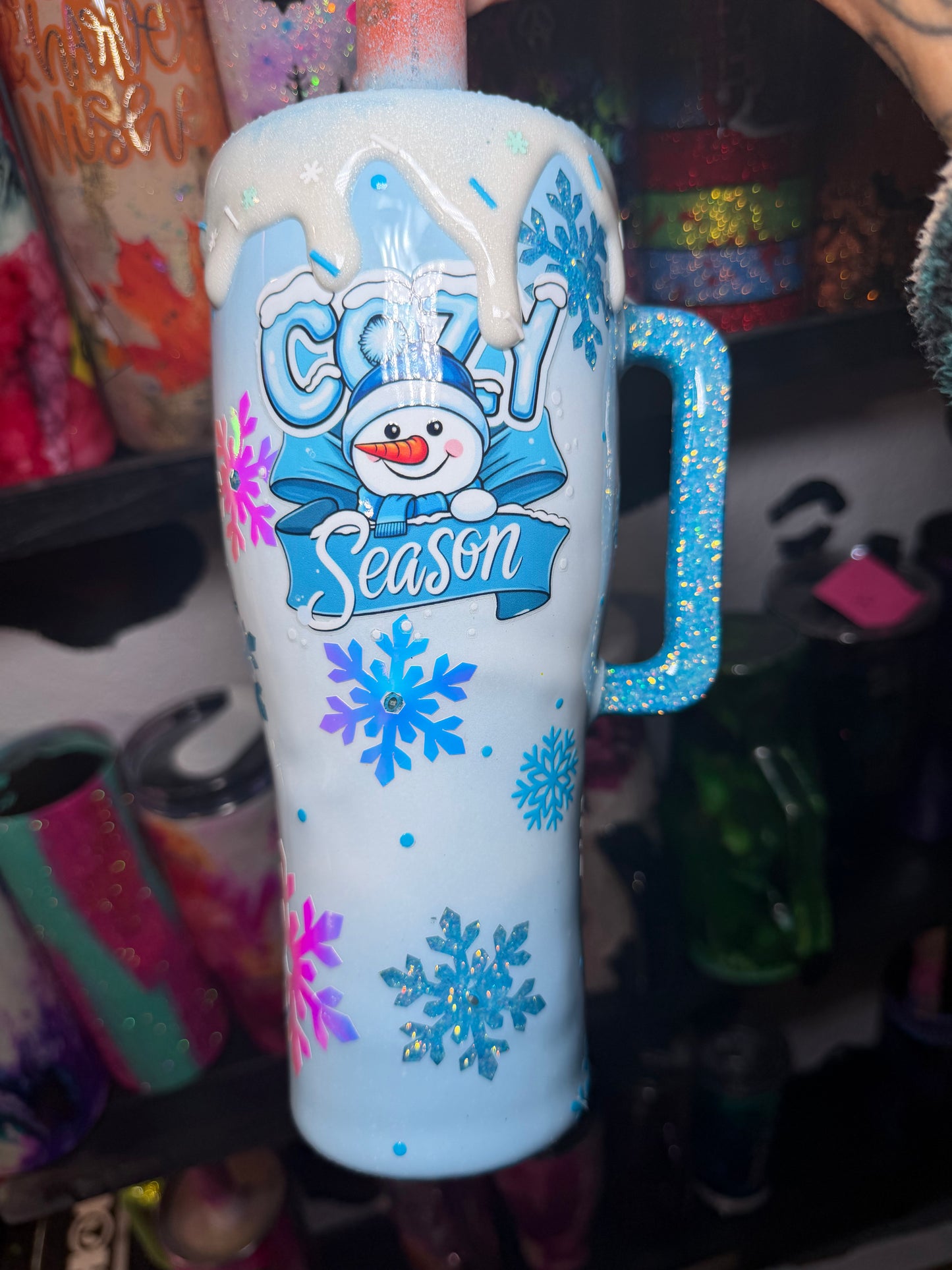 30 oz snowflake light up tumbler
