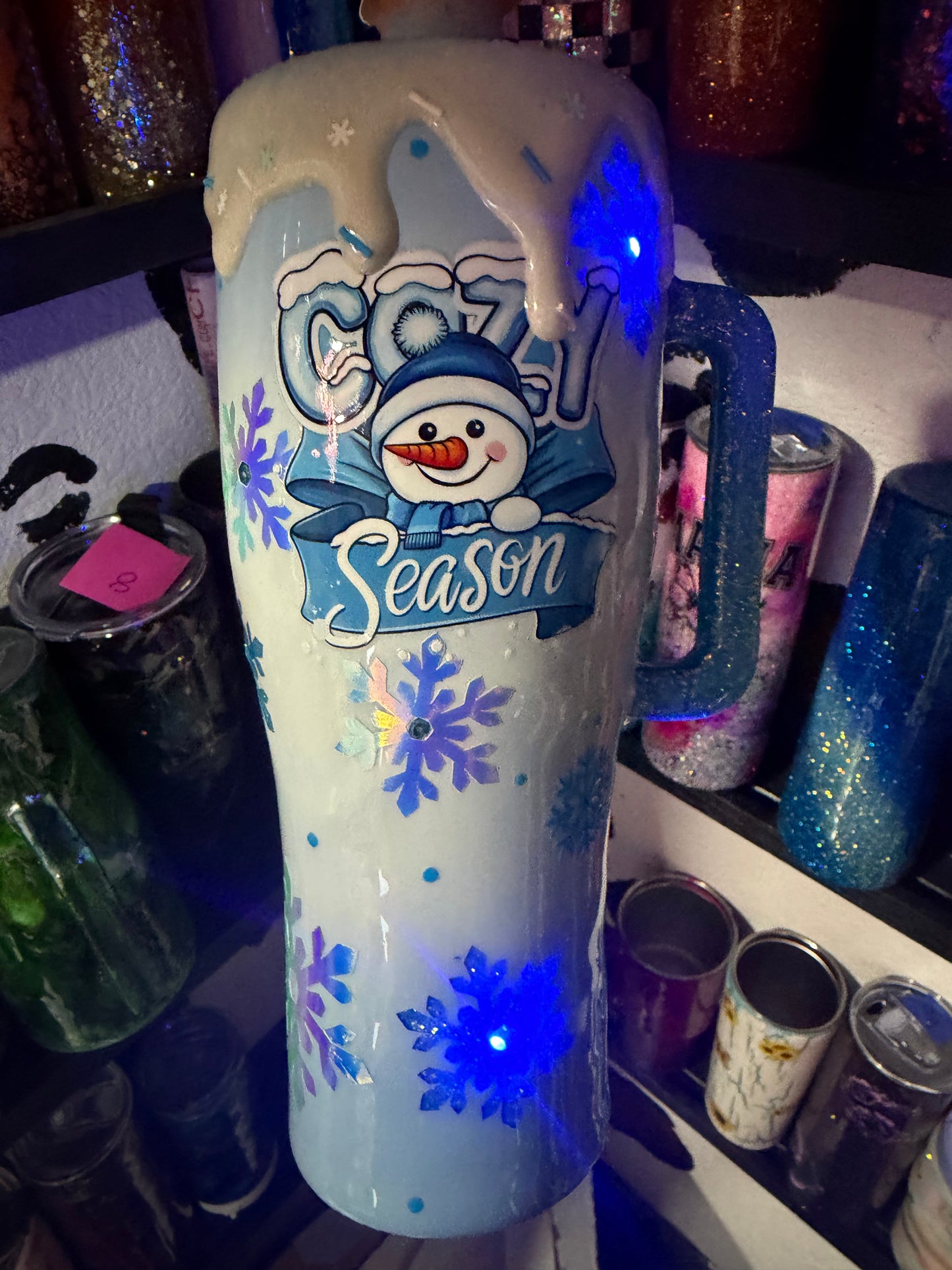 30 oz snowflake light up tumbler