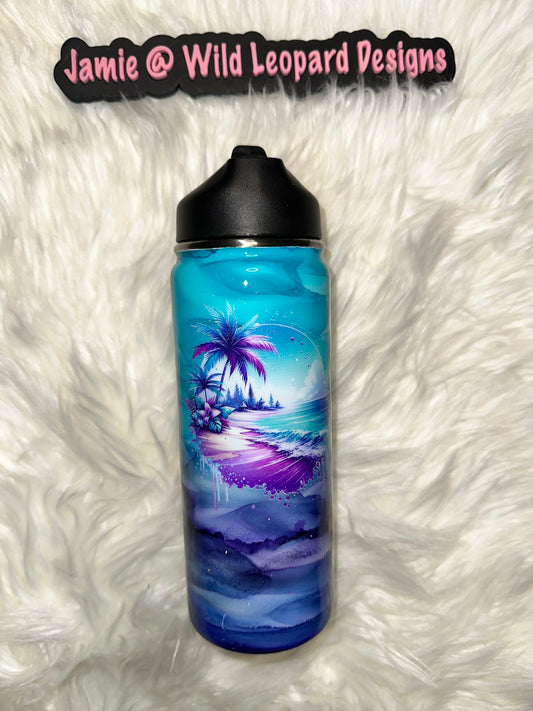 Beach blue and purple 18oz