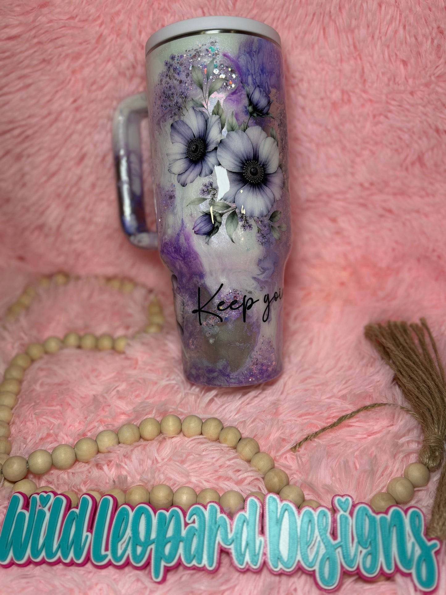92- 40 oz purple marble keep going