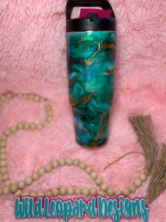 85- 30 oz clipmate teal gold