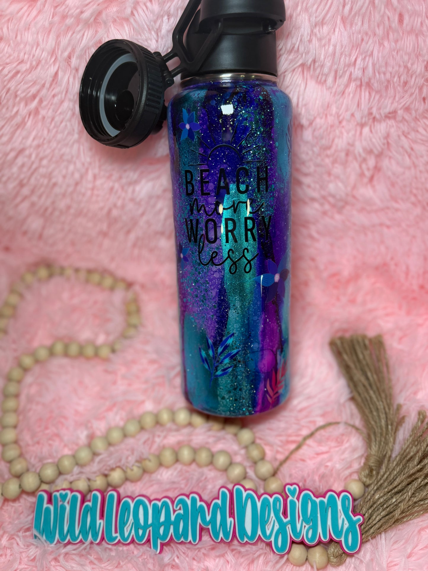 62- 40 oz hydro blue purple rustic raindrop