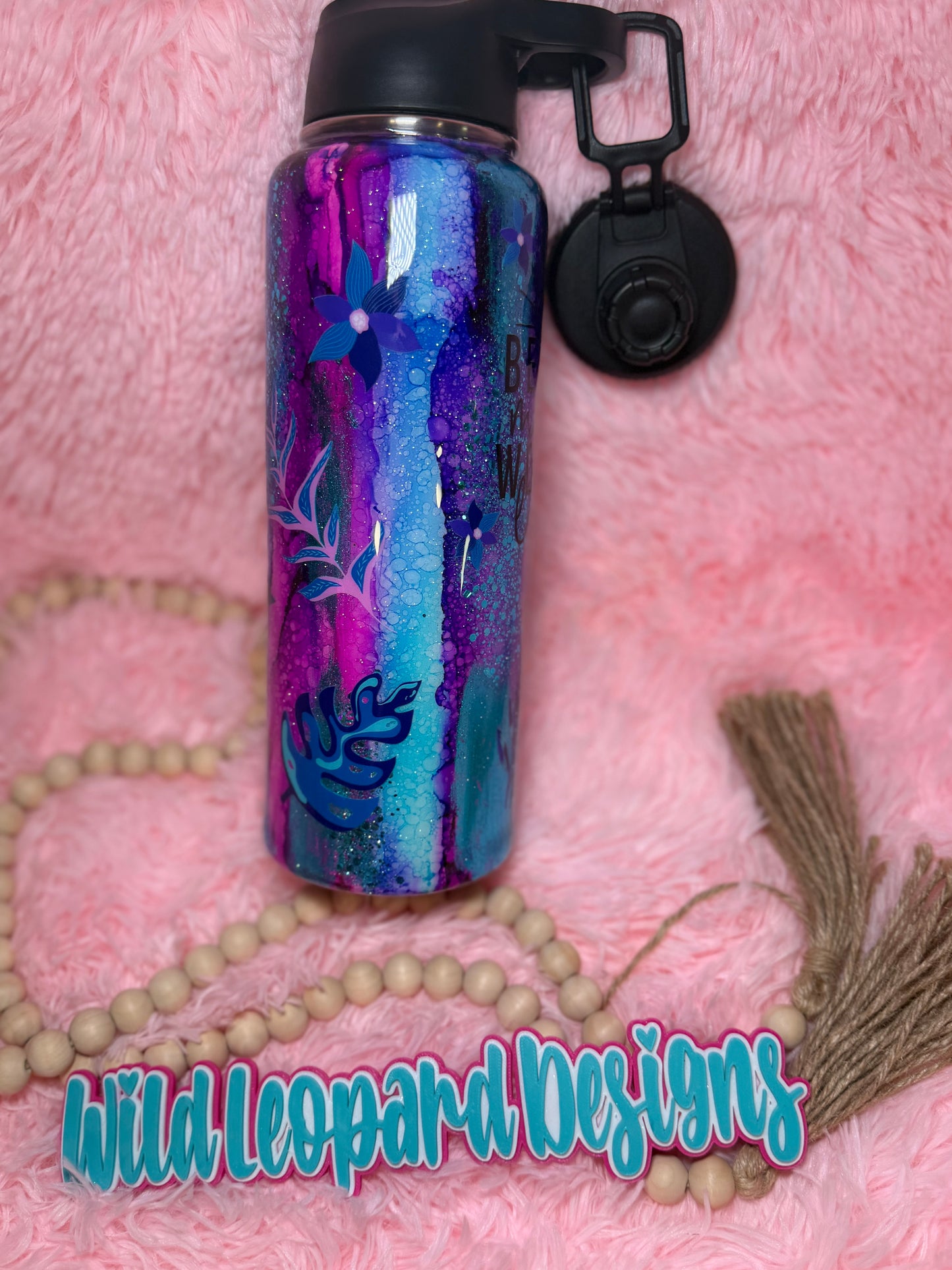 62- 40 oz hydro blue purple rustic raindrop